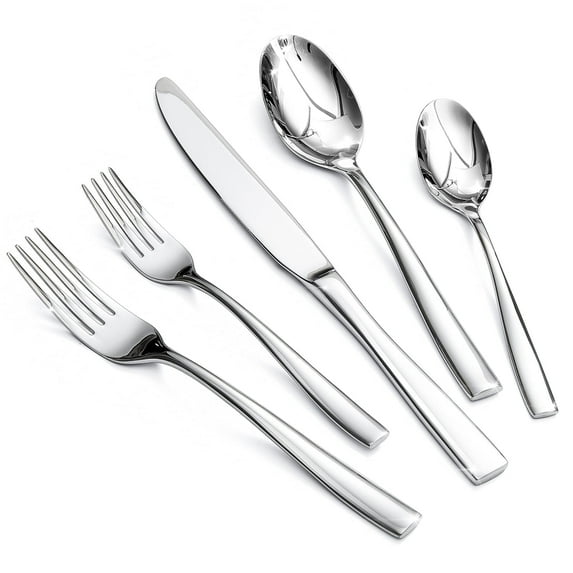 20Pcs Silverware Set Stainless Steel Flatware Set, Service for 4, Dishwasher Safe (Silver)