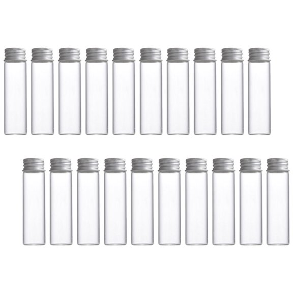 20-Pack Small Clear Glass Jars with Lids, Leak-Proof Sample Bottles for Storage, Spice, Essential Oils, and Craft Supplies
