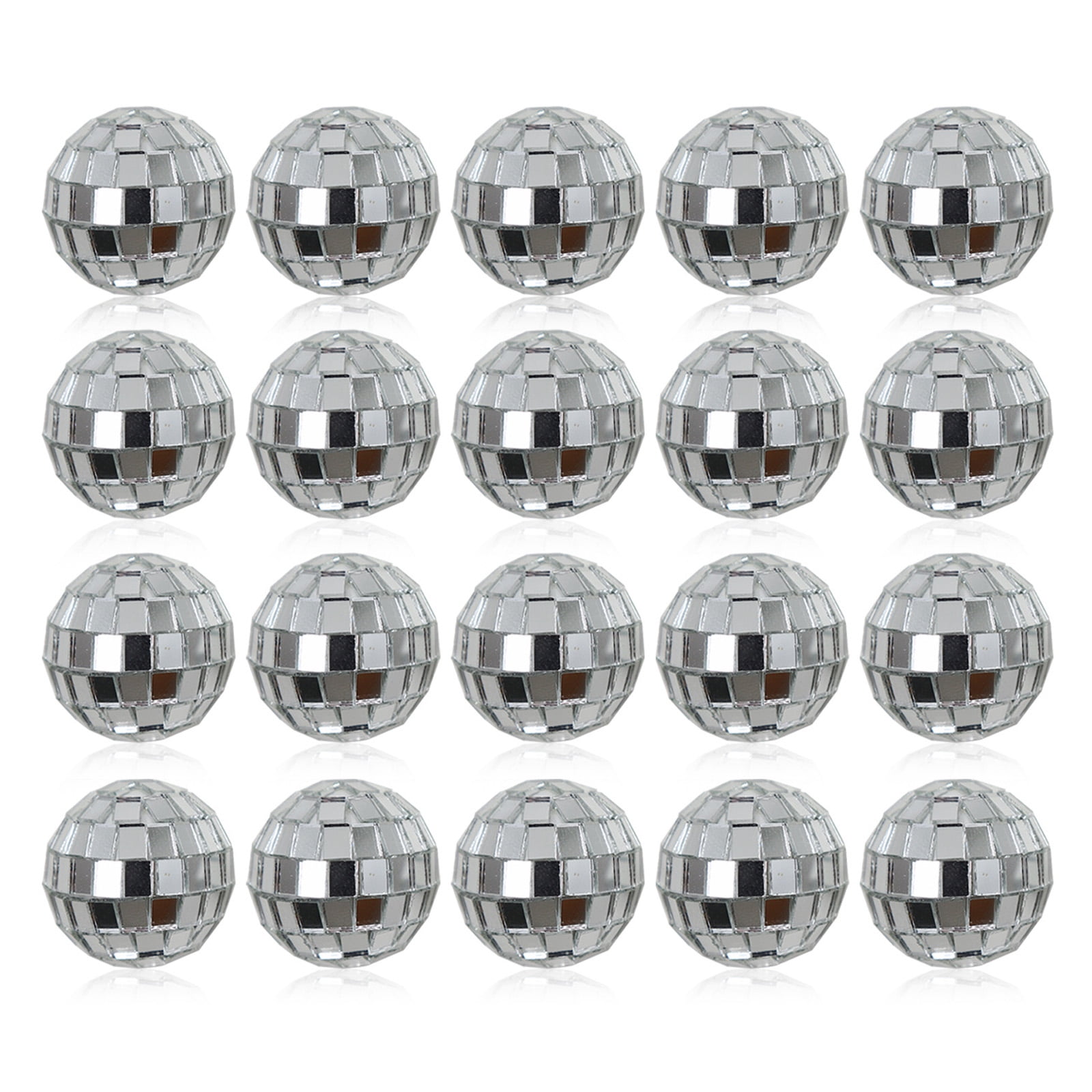 20Pcs Small Mirror Disco Ball 3cm 1.18in Diameter, Christmas Ball Ornaments, Cake Party Stage Decoration Ball, Disco Mirror Reflective Ball (Silver)