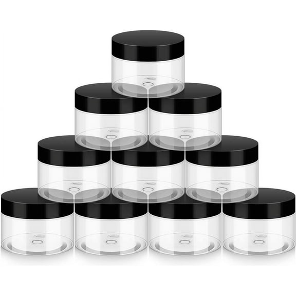 20Pcs Small Travel Cosmetic Containers,Leak-Proof Plastic Containers with Sealed Lids,Wide-Mouth Storage Containers,Clear Empty Storage Jars,for Slime Lotions Scrubs Bath Salt 2oz