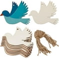thumbnail image 1 of 20Pcs Small Unfinished Wooden Birds Wood Cutouts Ornaments Peace Dove Hanging Bird Decor Slices Signs Blank with Hole Hemp Rope for Wedding Birthday Christmas Party Decorations Crafts Gift, 1 of 6