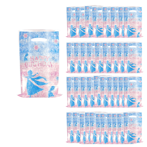 20Pcs Snow Princess Els Anime Party Favor Bags - Beautiful Cartoon Theme Gift Bags with Handles for Birthday Candy, Kids Party Decorations Supplies