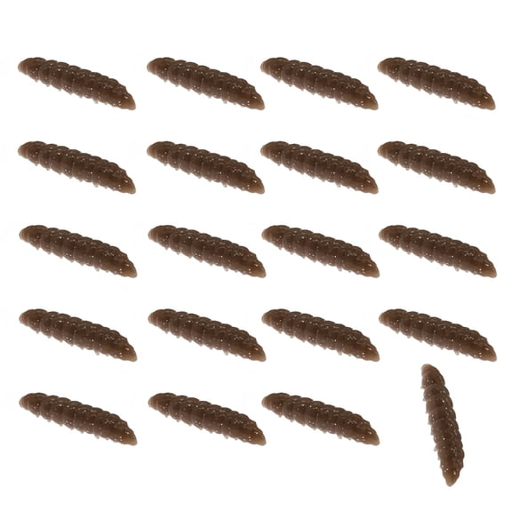 20Pcs Soft Maggot Fishing Lures With High Buoyancy Design Simulation Grub Soft Baits for Lake River And Sea Angling