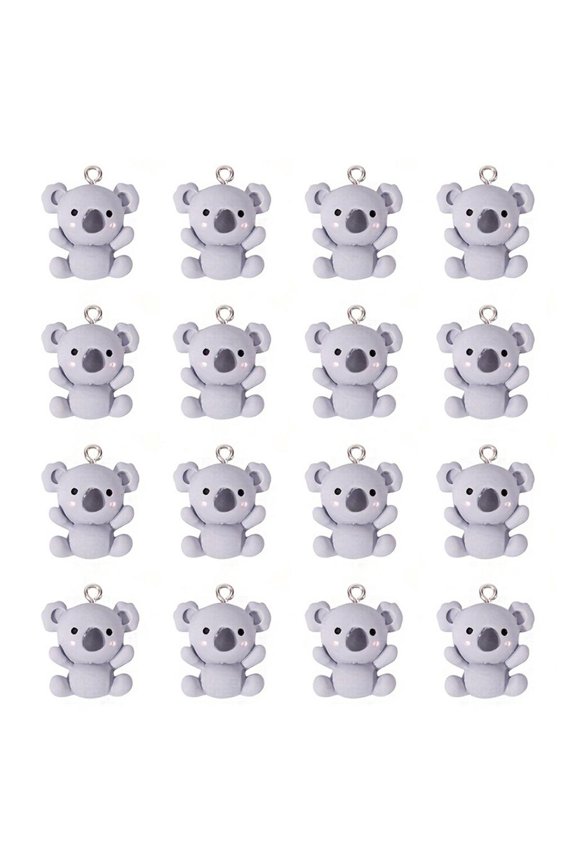 20Pcs Sophisticated Koala Resin Charm Suitable For Earrings Necklaces And More