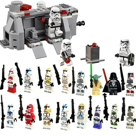 20Pcs Space Wars Minifigures and 1Pcs Carrier Building Blocks Playset