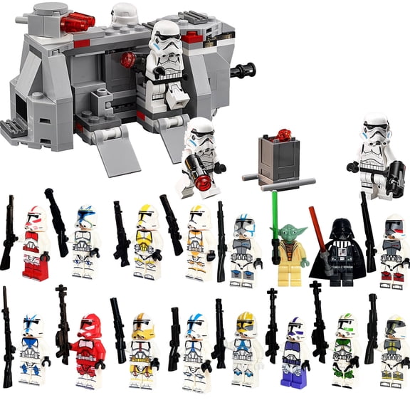 20Pcs Space Wars Minifigures and 1Pcs Carrier Building Blocks Playset