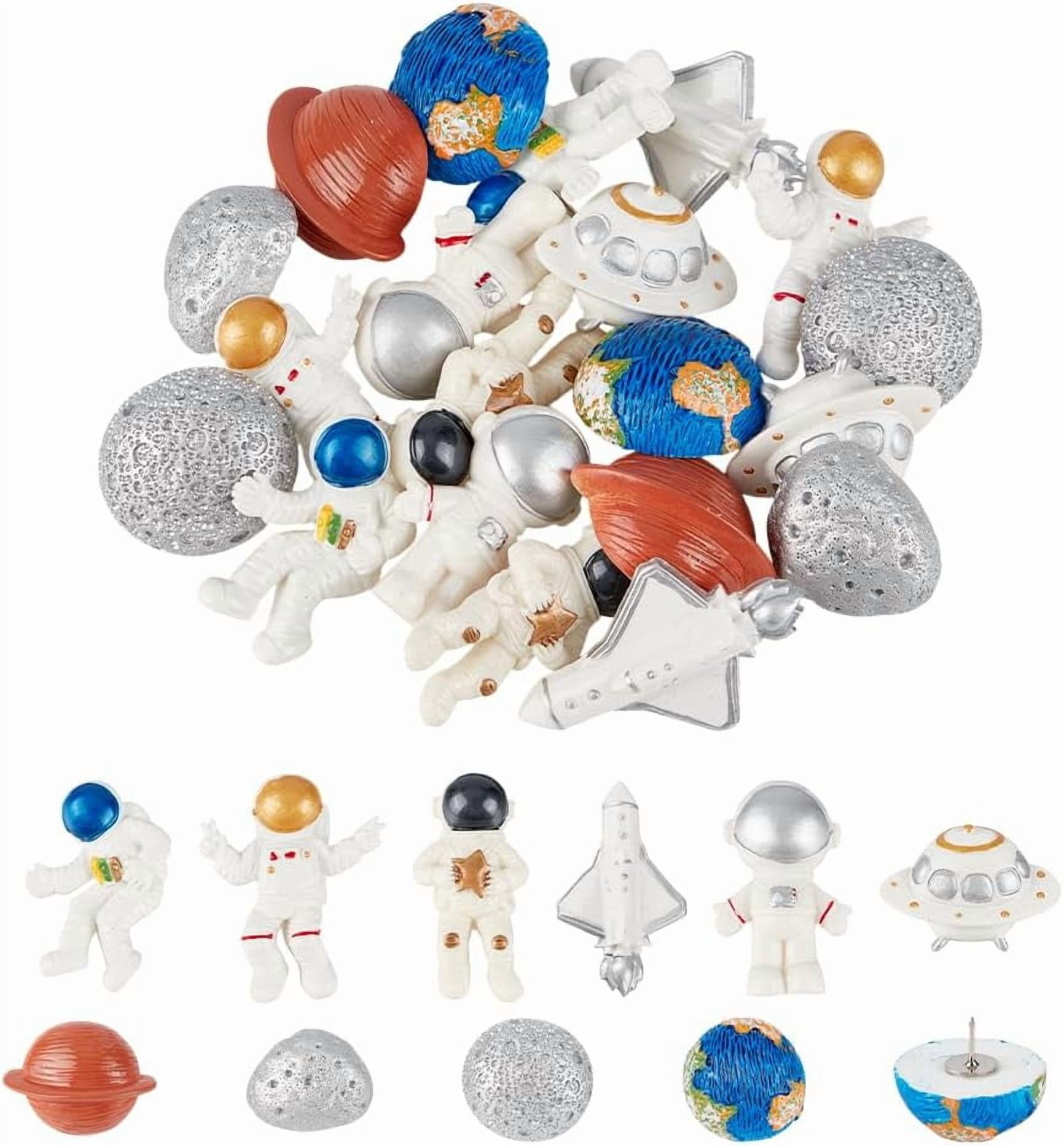 20Pcs Spacemen Push Pins Resin Planet Spaceship Rocket Push Pins 10 ...