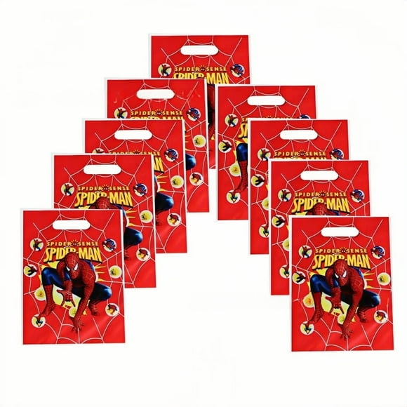 20Pcs Spider Anime Cartoon Theme Party Gift Bags, Handheld Favor Candy Bags with Carry Handle for Birthday Party Decorations Supplies