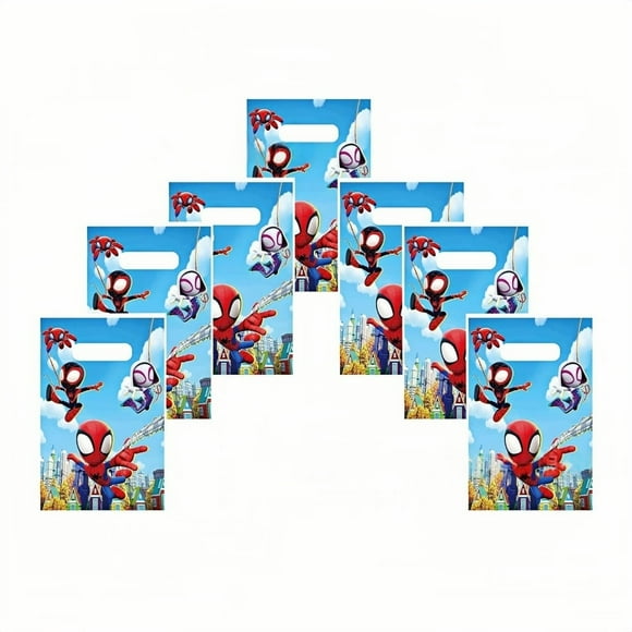 20Pcs Spider Anime Cartoon Theme Party Gift Bags, Handheld Favor Candy Bags with Carry Handle for Birthday Party Decorations Supplies