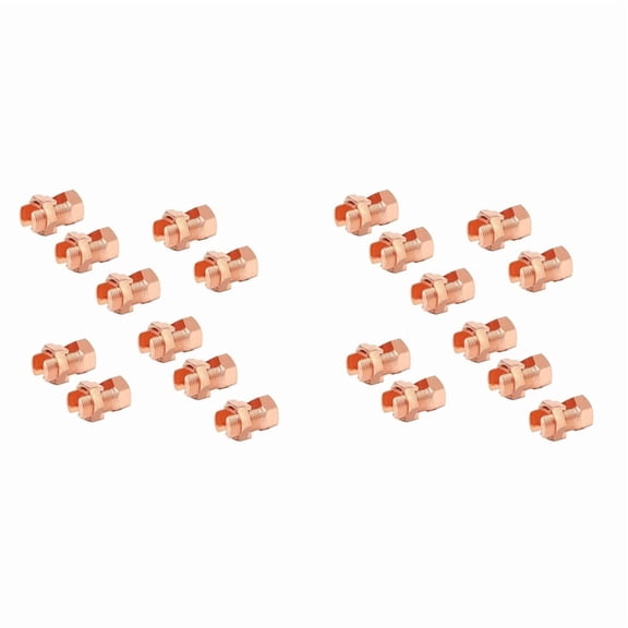 20Pcs Split Bolt Connector, Grounding Split Bolt Connector Split Bolt Connector for Complete Earth on Bare Wires TJ-25,20 x Split Bolt Connector,Copper