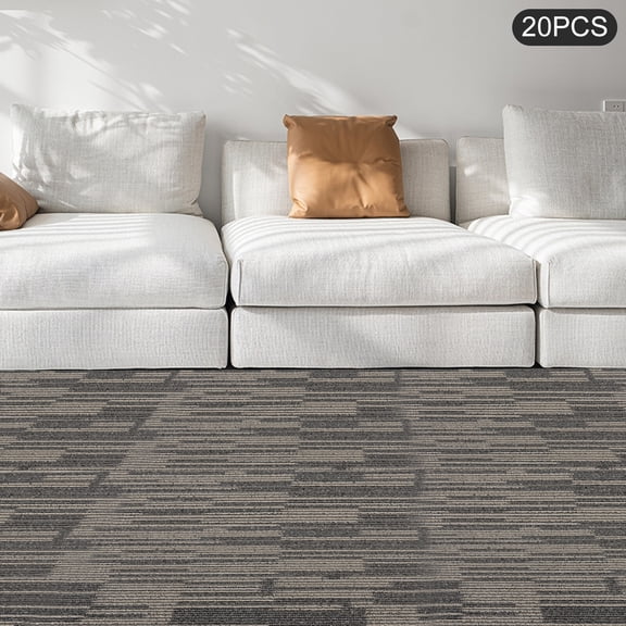 20Pcs Square Carpets 20x20" Commercial Carpet Reusable Floor Tile Washable Mats 50*50cm for Living Rooms, Bedrooms, Dining Rooms