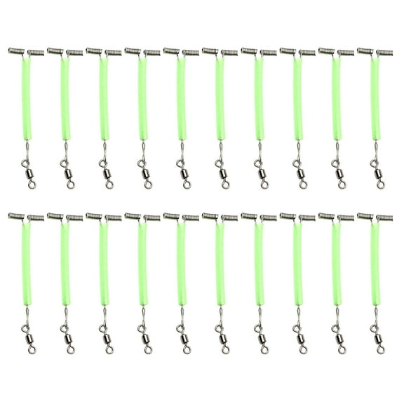 20Pcs Stainless Fishing Lures Wire Leader Traces with & Glow Beads Fishing Rigs Leader Fishing Line Tackle
