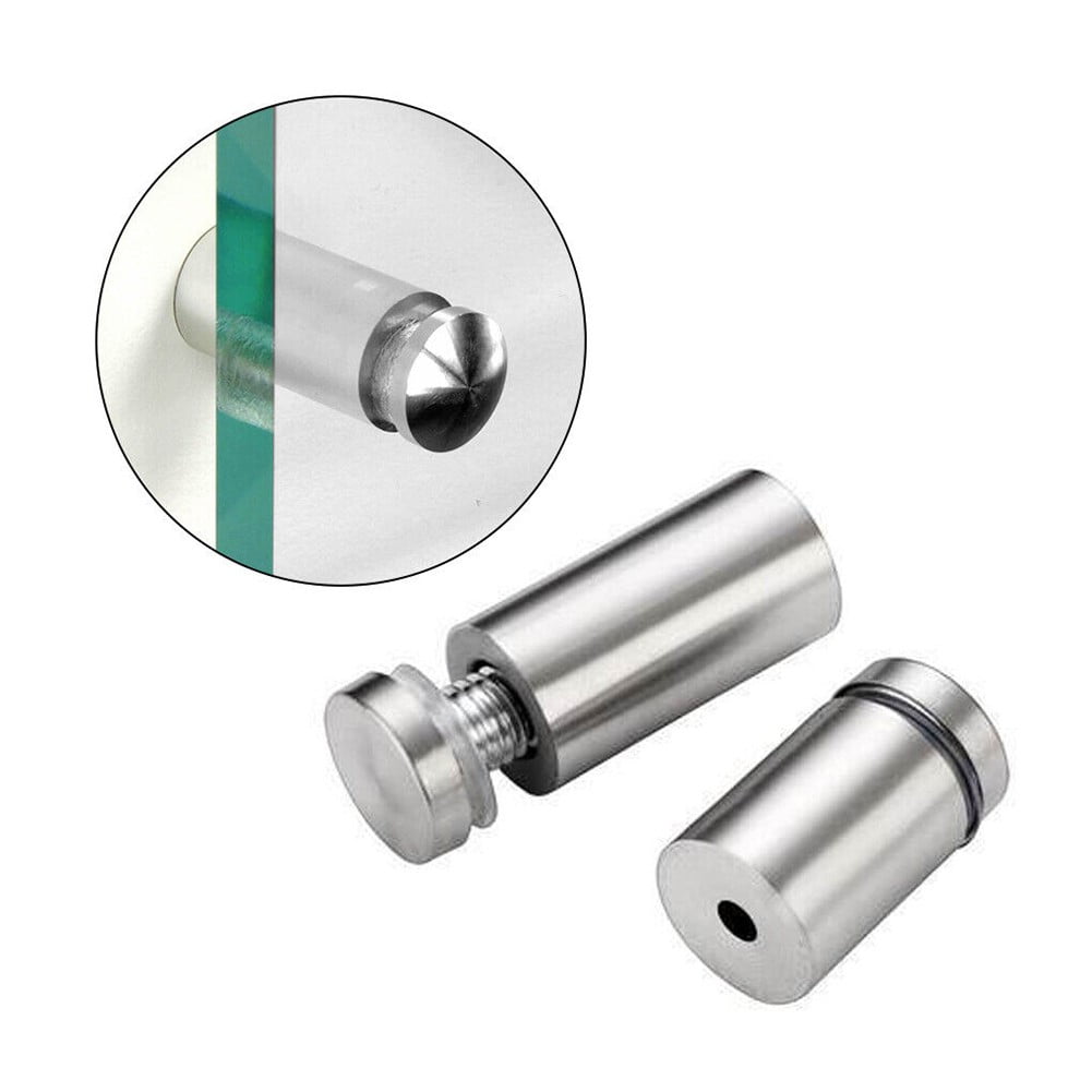 1-Inch Stainless Steel Standoff Screws – 12-Pack Wall Sign Mounting Hardware For Glass, Acrylic & Picture Frames, Silver Finish