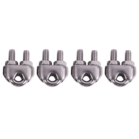20Pcs Stainless Steel Cable Clip Saddle Clamp for Ropes 0.3cm 3mm Wire