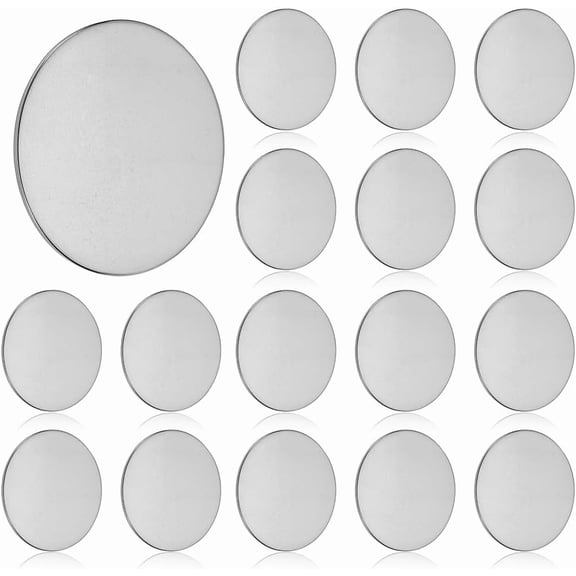 20Pcs Stainless Steel Disc 2" Diameter 15 Gauge Thickness Coin Blanks Circle Plate Round Metal Stamping Blanks Tag No Hole Flat Round Stainless Steel Disc for Jewelry Making DIY Crafts