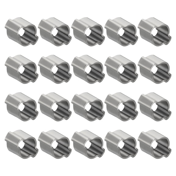20Pcs Stainless Steel Double Ear Hose Clamps, Adjustable 8.1-11mm Heavy Duty O Clip Crimp Rings, Two Ears Cinch Rings Crimp Pinch Fitting for Automotive, Tubing, Fuel