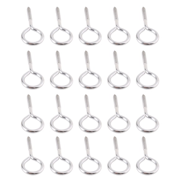 20Pcs Stainless Steel Eyes Rings Hook Self Tapping Screw Hook Heavy Duty Eyes Screw