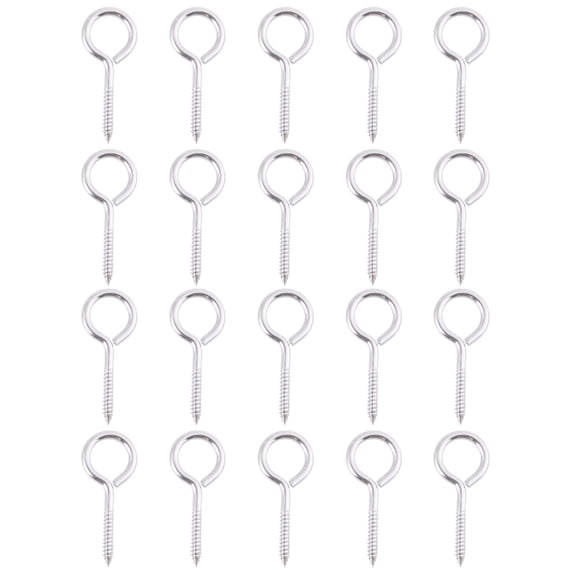 20Pcs Stainless Steel Eyes Screw Tapping Eyelet Screw Eyes Bolt for Wood Securing Cables Wire, Hammock Stand