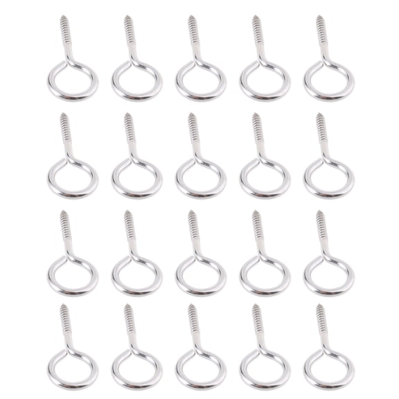 20Pcs Stainless Steel Eyes Screw Tapping Eyelet Screw Eyes Bolts for Securing Cables Wire, Hammock Stand