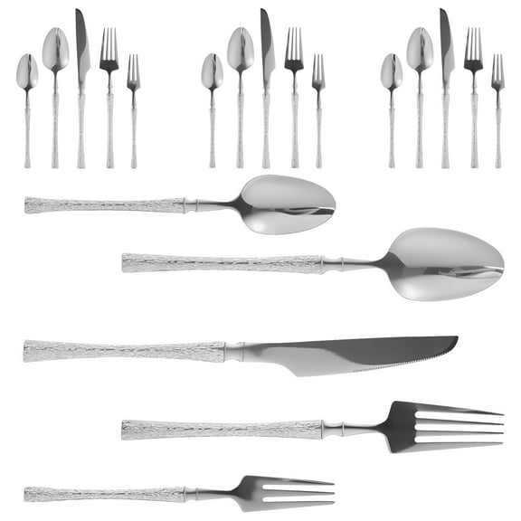 20Pcs Stainless Steel Knife Fork Dessert Spoon Set With Slim Handle Silverware Set Smooth Surface Dishwasher Safe Flatware Set for Restaurant Home Kitchen