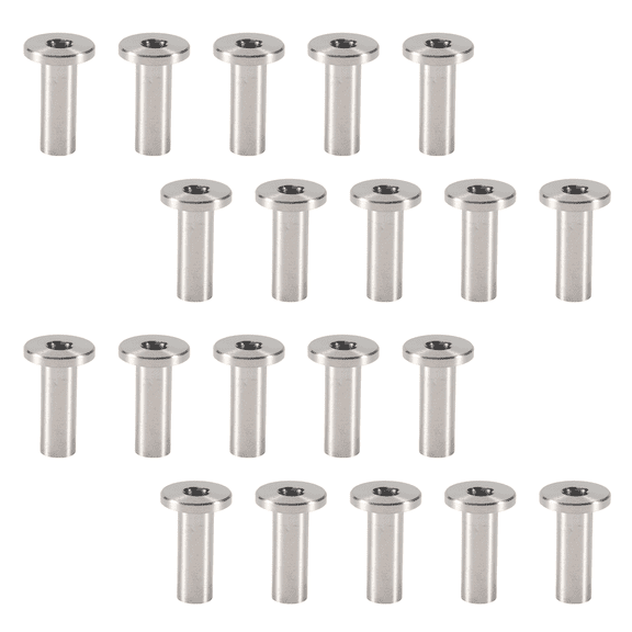 20Pcs Stainless Steel Protector Sleeves Protective Sleeves Grommet Kit for 1/8inch Wire Rope Cable Railing, DIY Balustrade T316 Marine Grade,20*Cable Railing Protector,Silver