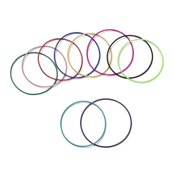 20Pcs Stainless Steel Round Snake Chain Bracelets Stretch Bracelet Mixed Color Metal Bracelets