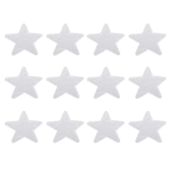 20Pcs Star Embroidery Patches, White Hand Crochet Colorful Appliques 3 Inch for Clothes Sewing DIY Craft