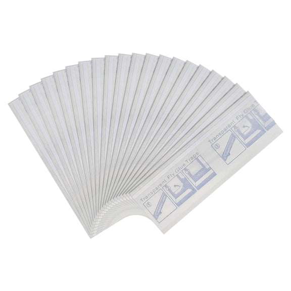 20Pcs Sticky Fly Catchers Transparent Strong Stickiness Self Adhesive Eco-friendly Wide Application Labor-saving PP Board Indoor Outdoor Fly Insect Sticky Strip Catchers for Home