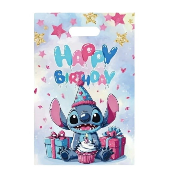 20Pcs Stich Anime Experiment 626 Cartoon Party Favor Gift Bags with Handle - Kids Birthday Goodie Bags for Candy, Themed Party Decorations Supplies