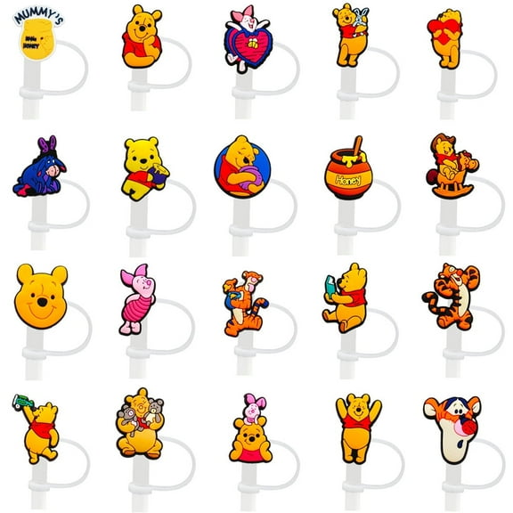 20Pcs Straw Cover Cap for Stanley Cup 40oz/30oz Tumbler, 10mm Reusable Cute Drinking Straw Topper Accessories, Portable Protector Plugs Decorations Gifts for Kids Party Favors