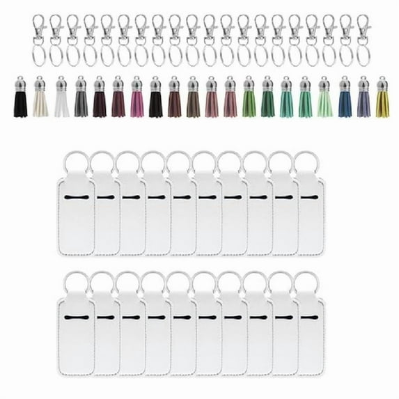 20Pcs Sublimation Lipstick Holder Blanks Set with 20 Tassels 20 Keychain