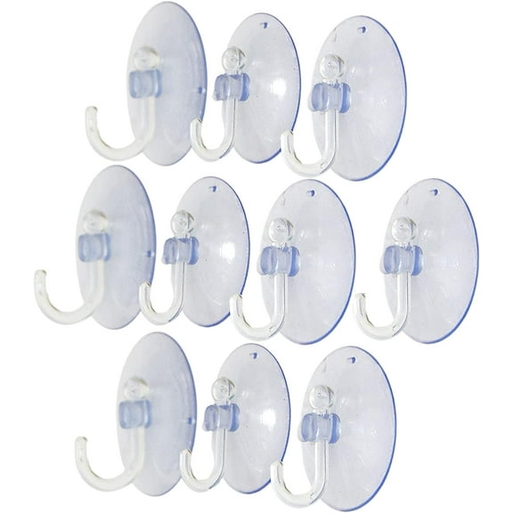 20Pcs Suction Cup Hooks, 0.98 Inches Clear PVC Small Suction Cups with Hooks for Glass Kitchen Bathroom Door Wall Window Towel Reusable Clear Vacuum Waterproof Removable