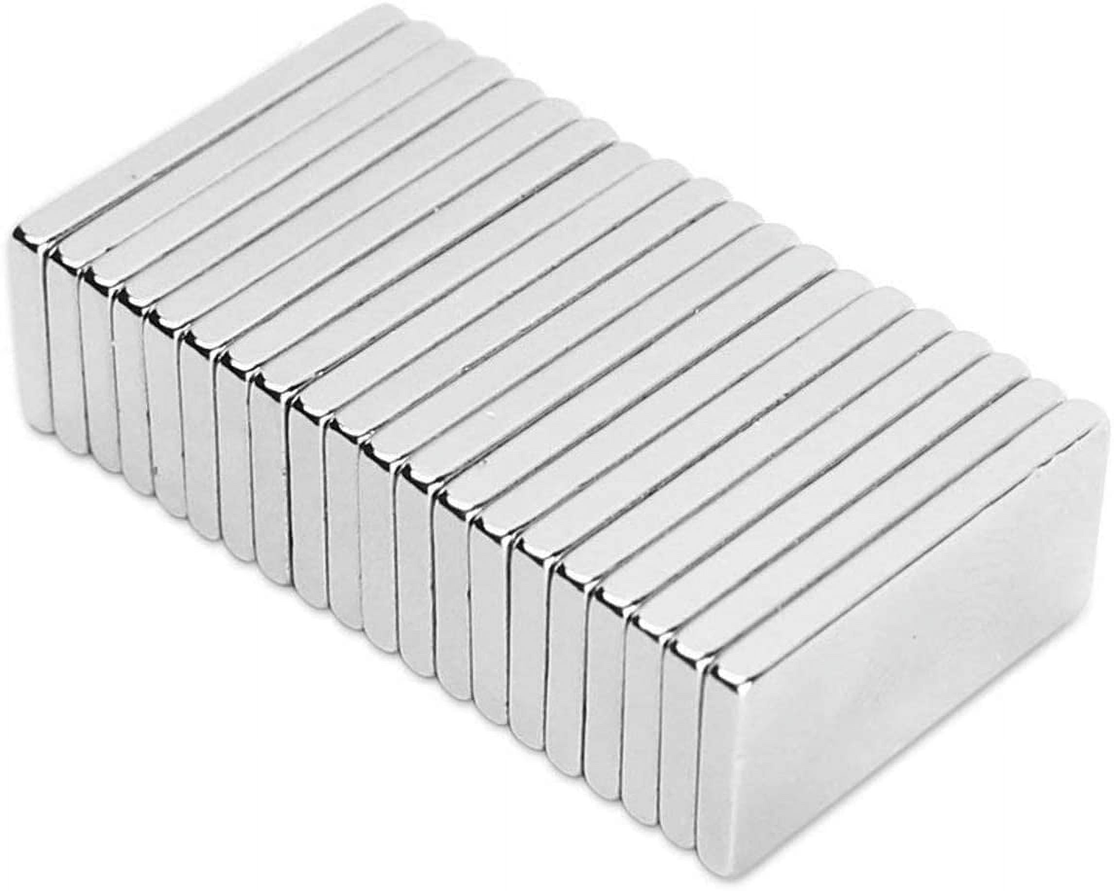 20Pcs Super Strong Rare Earth Magnets Bar,Metal Neodymium Magnets, for Refrigerator Cruise Crafts DIY Science Industrial Kitchen Tool Storage