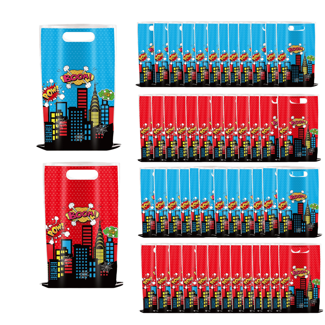 20Pcs Superhero Avengers Anime Party Favor Bags - Beautiful Cartoon Theme Gift Bags with Handles for Birthday Candy, Kids Party Decorations Supplies