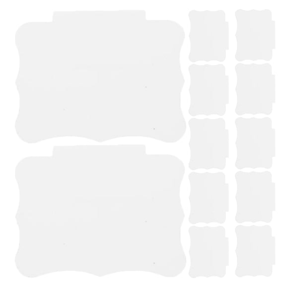 OUNONA White Basket Labels with Clips - PVC Chalkboard Price Tags for Retail Display and Organization