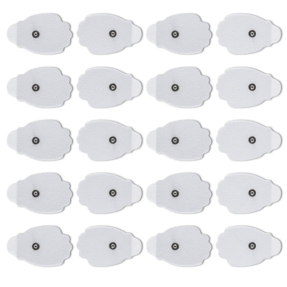 20Pcs TENS Unit Electrode Pads, Self Adhesive Electrode Pads, 1.8x3 inches TENS/EMS Unit Replacement Pads Snap, Reusable Non-Irritating Stim Design