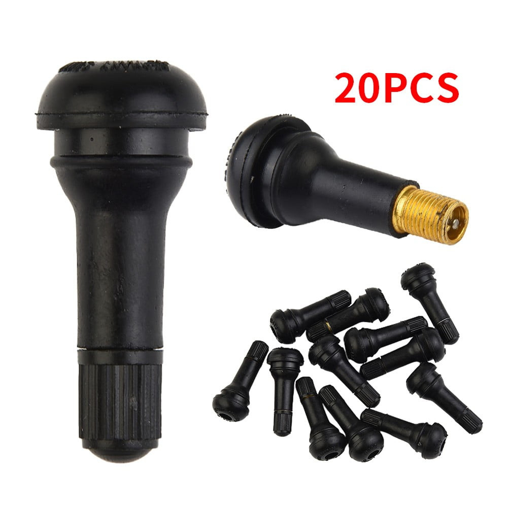 20Pcs TR413 Snap In Tire Valve Stems Short Black Rubber Industrial Replacement