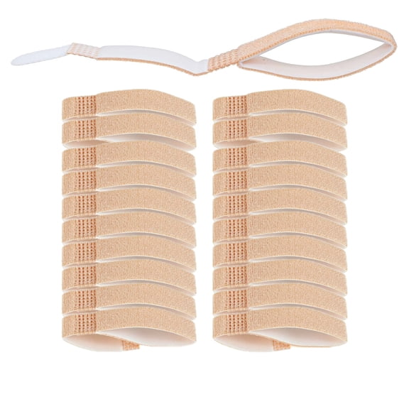 20Pcs Tape Finger Straps With Hook and Loop, Reusable Finger Buddy Strap Fingers Fixation Strap Thicken Pinky Splint Pinky Finger Splint for Injured Finger Support Knuckle Stabilizer(Beige)