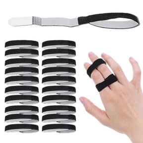 20Pcs Tape Finger Straps With Hook and Loop, Reusable Finger Buddy Strap Fingers Fixation Strap Thicken Pinky Splint Pinky Finger Splint for Injured Finger Support Knuckle Stabilizer(Black)