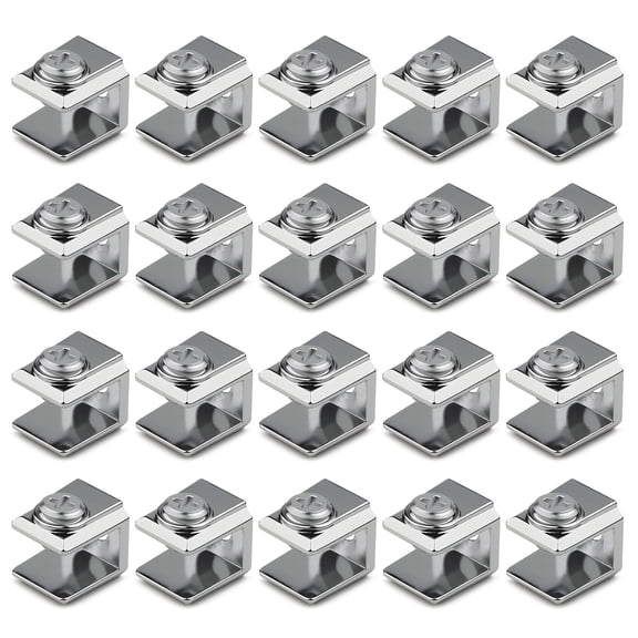 20Pcs Thick Wall Glass Panel Clip Stainless Steel Brackets For 3-8mm Shelves Partitions Mounting
