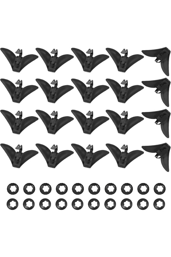20Pcs Tie Clips Bowtie Hardware Fastener Black Iron Clip-On Tie Clip with Plastic Fixed Collar Clips