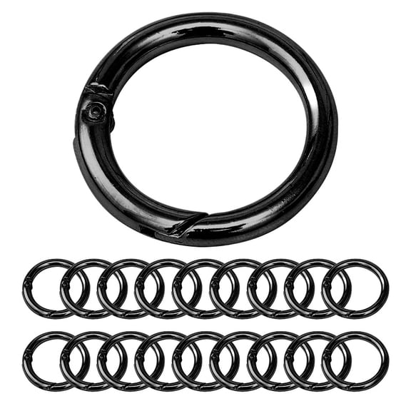 20Pcs Trigger Spring O Rings Round,Metal Keychain Ring Round Carabiner Clips for Keyrings Buckle, Bags, Purses