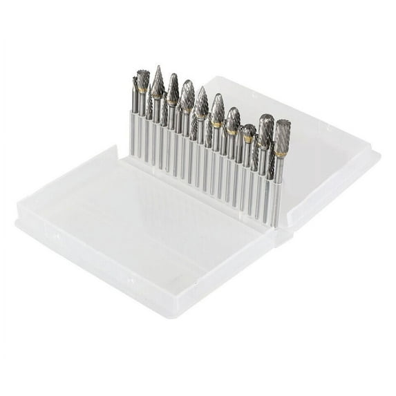 20Pcs Tungsten Carbide Steel Rotary Burr Die Grinder Bit 1/8in Shank Carving Set