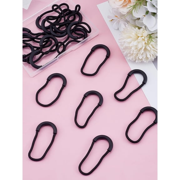 20Pcs U Shape Plastic Zipper Tags Heavy Duty Zip Pull Extender with Polyester Cord Black Replacement Pull Tab Accessories for Hiking Bag Accessories 60x30x5mm Black