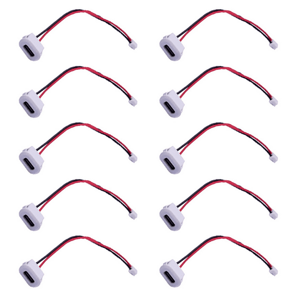 20Pcs USB Type C Connector Jack Female Type-C with Card Buckle High Current Fast Charging Jack Port USB-C Charger Plug B