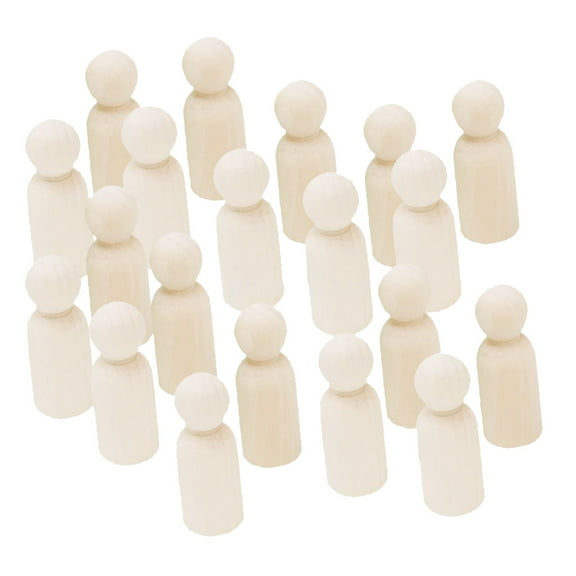 20Pcs Unfinished Wood Peg Doll Wooden Figures Mini People toy for kids 55mm Man