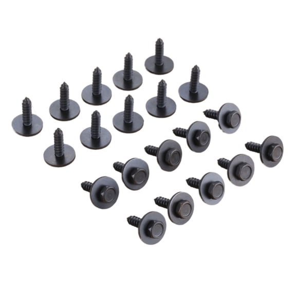 20Pcs Universal Car Auto Self-Tapping Screws 4.7mmx17mm Captive Loose Washer 8mm Hex Head Black Fastener Clips