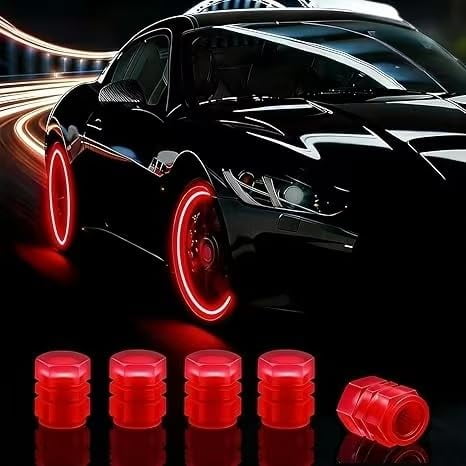 20Pcs Universal Fluorescent Tire Valve Caps – Glow Dustproof Wheel Stem Covers ABS Accessories