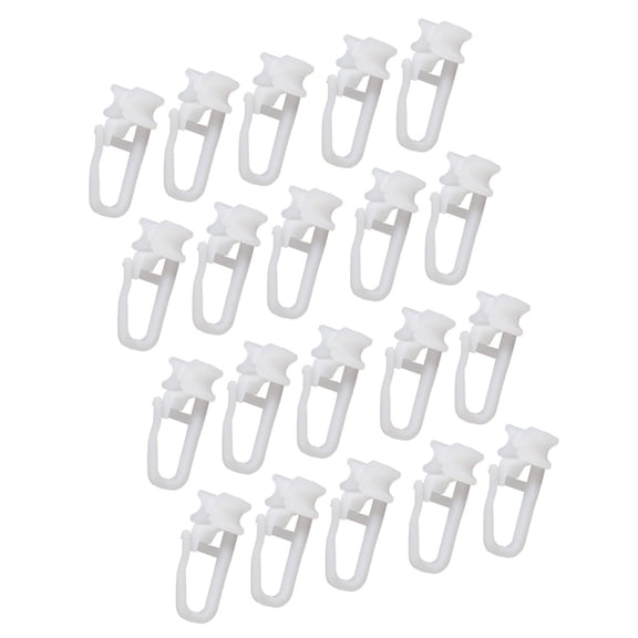 20Pcs Universals Curtain Rails Sliders Replacement Curtains Track Rollers Home Curtain Hanger White Clip Rings Enduring