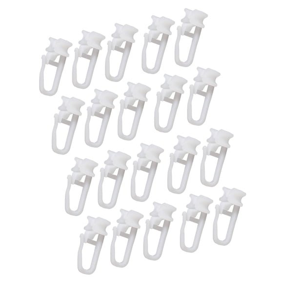 20Pcs Universals Curtain Rails Sliders Replacement Curtains Track Rollers Home Curtain Hanger White Clip Rings Enduring